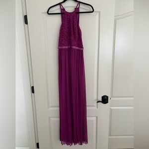 David's Bridal Magenta Lace Dress